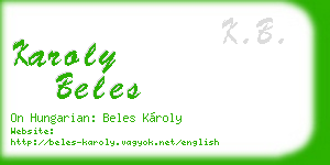 karoly beles business card